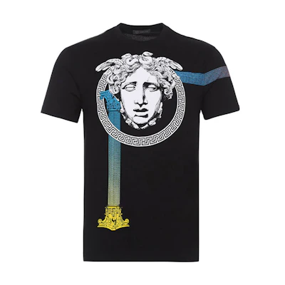 VERSACE Black Cotton Medusa Logo Crewneck T-Shirt A81954-A224589-A008