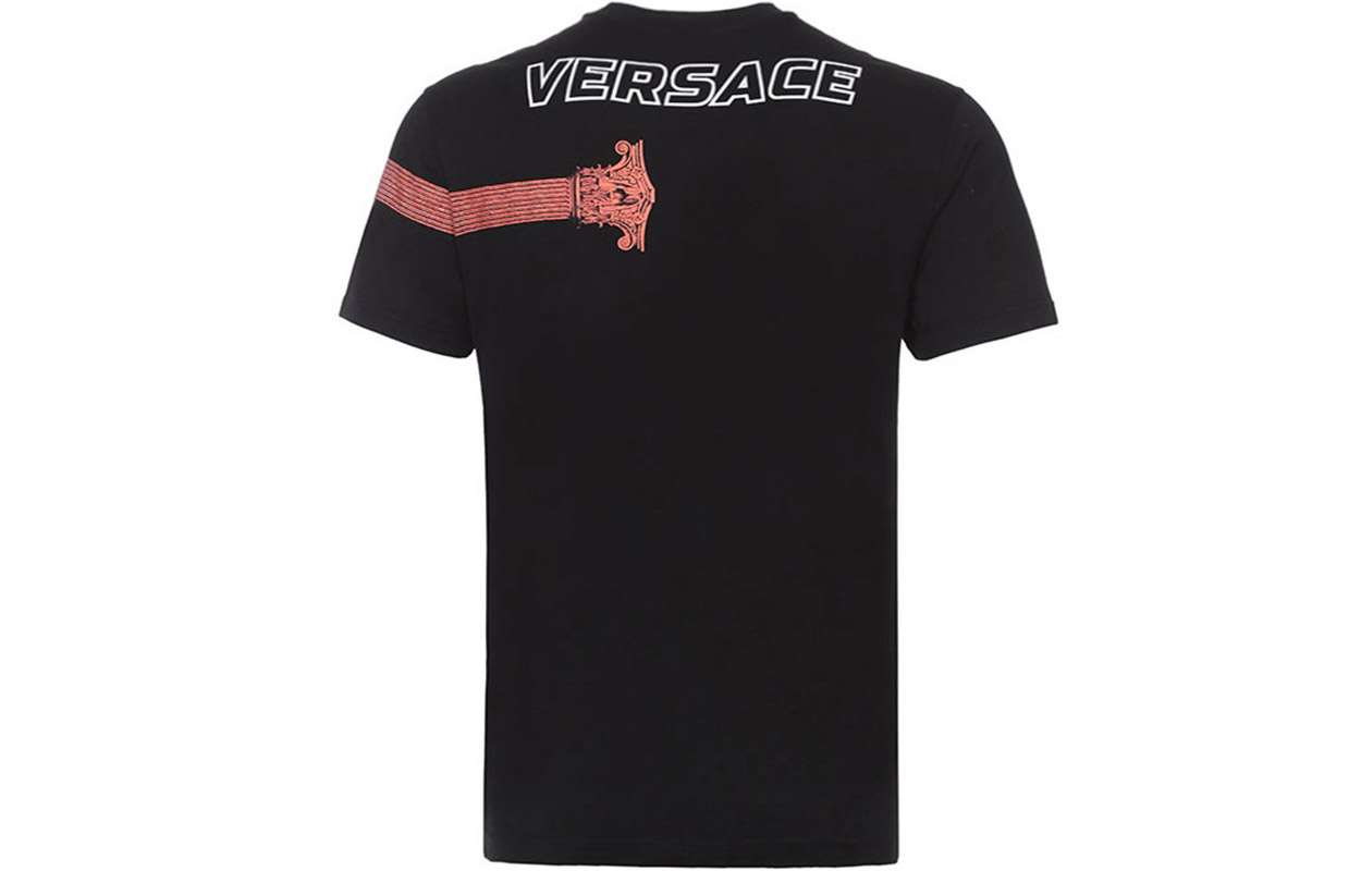Lookbook VERSACE Black Cotton Medusa Logo Crewneck T-Shirt A81954-A224589-A008