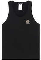 Versace Black Crew Neck Tank Top with Logo Print AUU01012-A232741-A1008 Versace Black Crew Neck Tank Top with Logo Print AUU01012-A232741-A1008