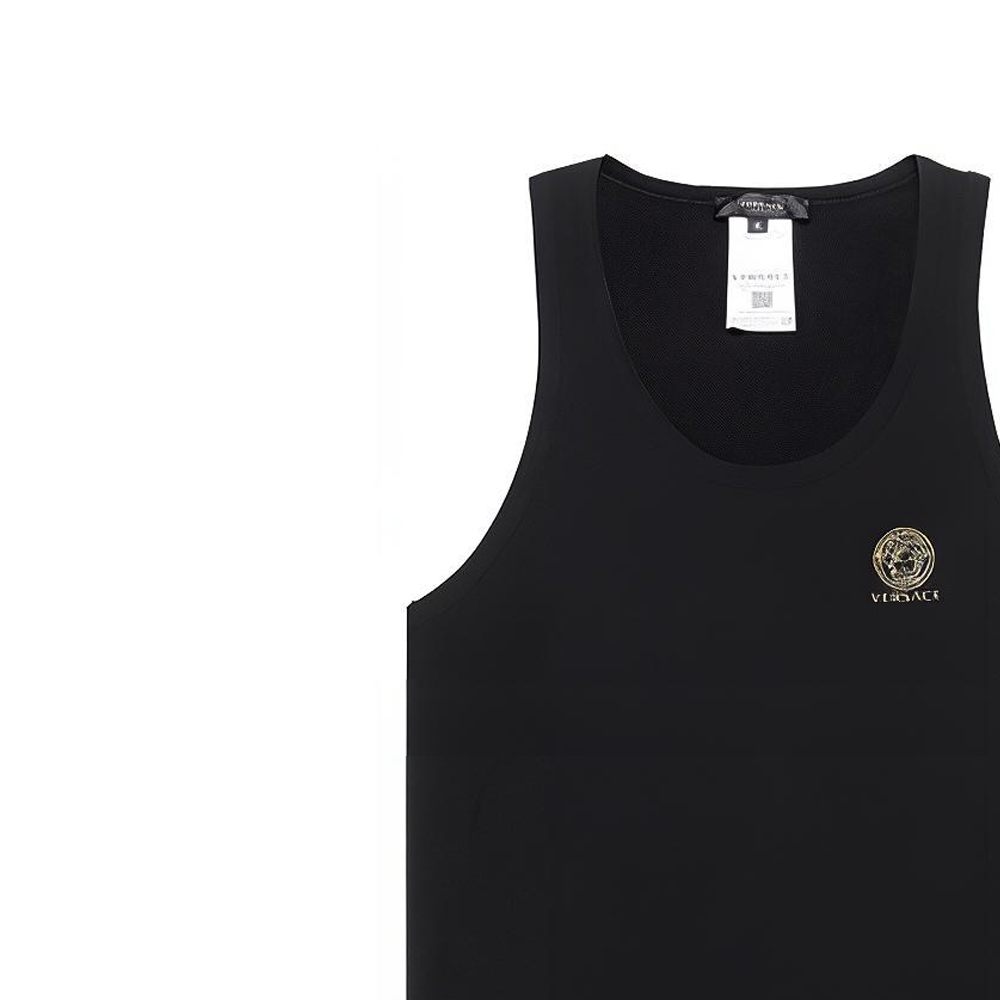 Details for Versace Hitam Tank Top Leher Bulat dengan Cetakan Logo. AUU01012-A232741-A1008