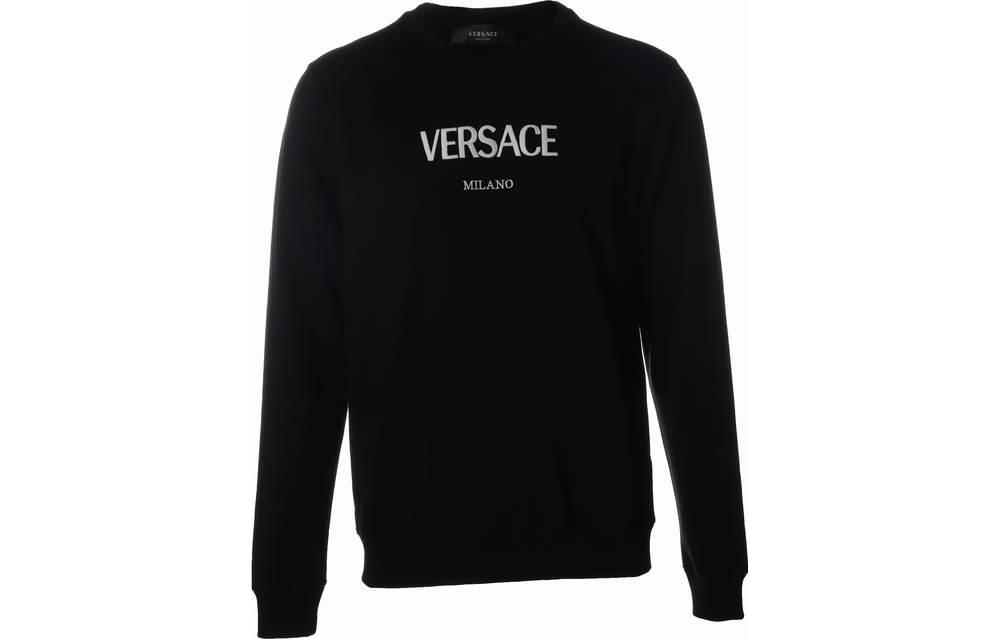 Order Sudadera Negra Versace con Diseño Gráfico de Logo Letras. A89389A231242A1008
