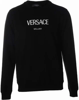 Sudadera Negra Versace con Diseño Gráfico de Logo Letras. A89389A231242A1008 Order Sudadera Negra Versace con Diseño Gráfico de Logo Letras. A89389A231242A1008