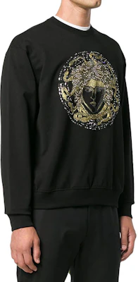 ヴェルサーチ ブラック クルーネック スウェットシャツ ロゴプリント&メデューサ A80471-A217878-A008-FS Lookbook ヴェルサーチ ブラック クルーネック スウェットシャツ ロゴプリント&メデューサ A80471-A217878-A008-FS