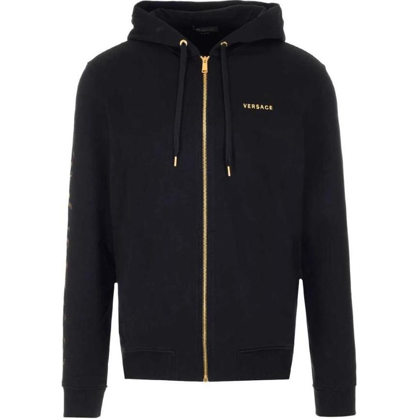 Versace Black Drawstring Logo Hoodie Jacket Long Sleeve A85318-A231242-A2003