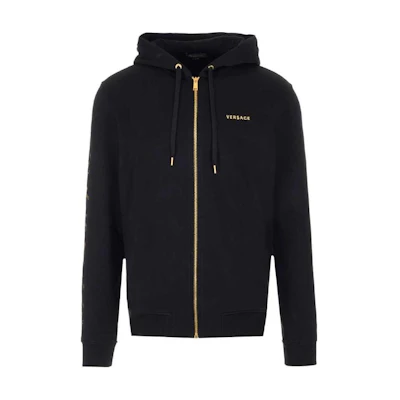 Versace Black Drawstring Logo Hoodie Jacket Long Sleeve A85318-A231242-A2003