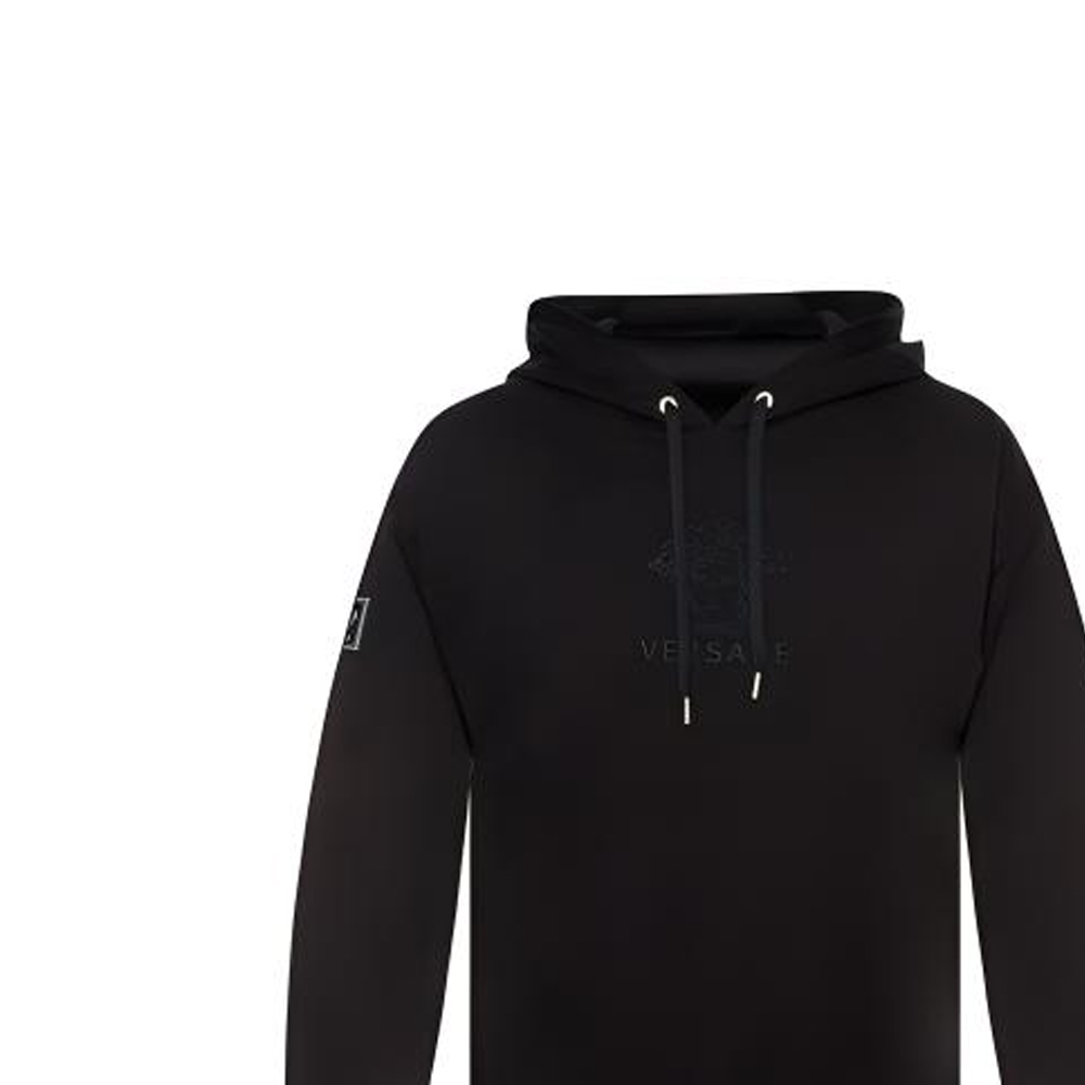 Details for Versace Black Embroidered Logo Loose Fit Hoodie A83499-A228146-A008