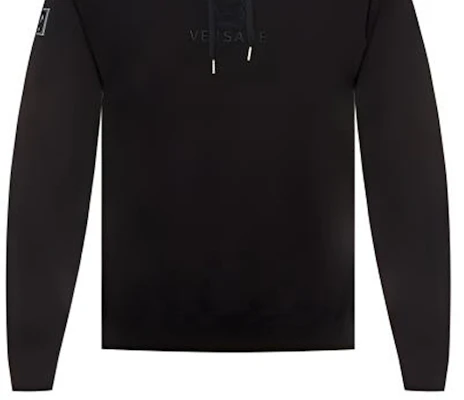 Versace Black Embroidered Logo Loose Fit Hoodie A83499-A228146-A008 Sizing Versace Black Embroidered Logo Loose Fit Hoodie A83499-A228146-A008