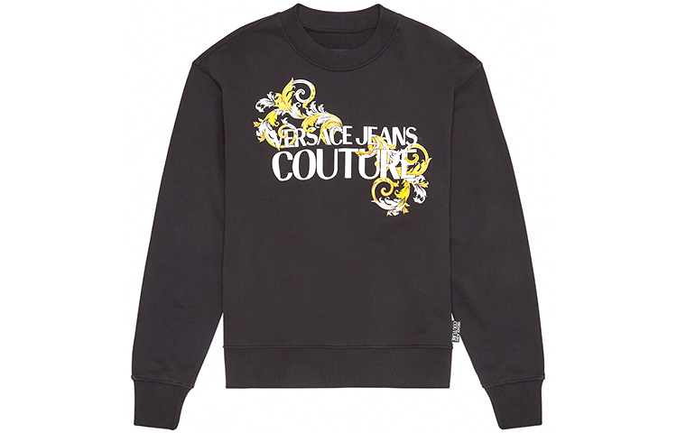 Versace Black Floral Logo Pullover Sweatshirt B7GZA7TU-30318-K42