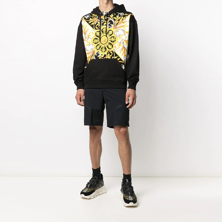 VERSACE Black Floral Print Hoodie Long Sleeve A87476-A231242-A1008 圖 4