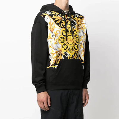 VERSACE 黑色花卉印花長袖連帽上衣 A87476-A231242-A1008 Details for VERSACE 黑色花卉印花長袖連帽上衣 A87476-A231242-A1008
