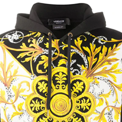 VERSACE 黑色花卉印花長袖連帽上衣 A87476-A231242-A1008 Sizing VERSACE 黑色花卉印花長袖連帽上衣 A87476-A231242-A1008