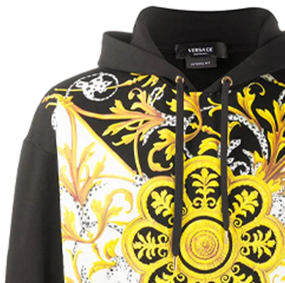VERSACE 黑色花卉印花長袖連帽上衣 A87476-A231242-A1008 Cheap VERSACE 黑色花卉印花長袖連帽上衣 A87476-A231242-A1008