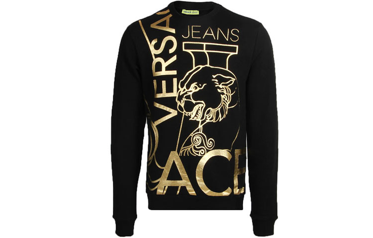 Versace Black Gold Foil Cotton Sweatshirt B7GTB7FP-36604-899