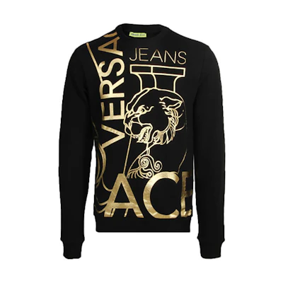 Versace Black Gold Foil Cotton Sweatshirt B7GTB7FP-36604-899