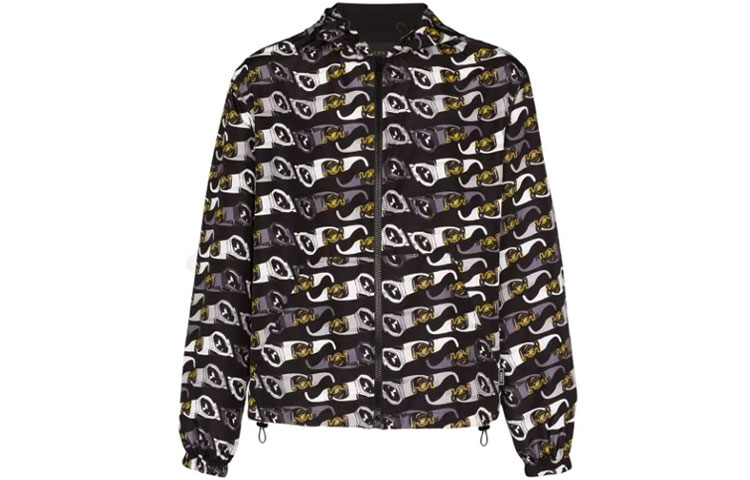 Versace Black Hooded Jacket with Sunglasses Print A86103-A233940-A7008