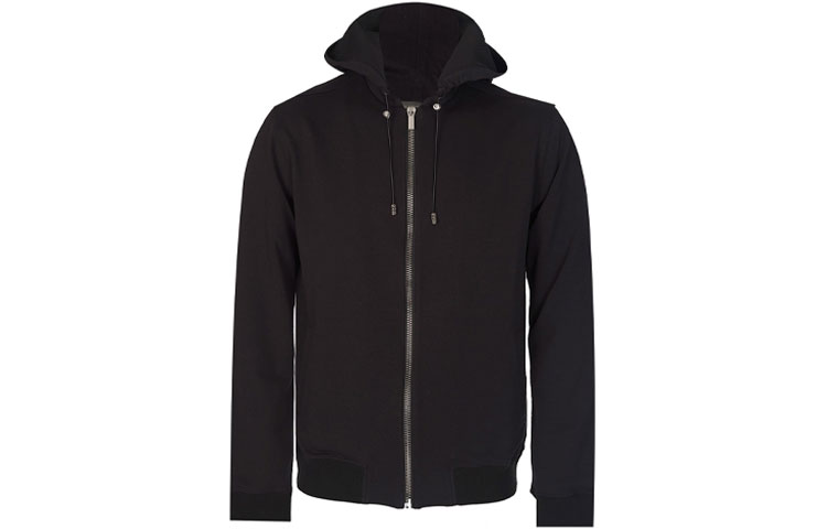 Versace Black Hoodie Jacket with Large Logo and Zipper A77265-A222613-A99C