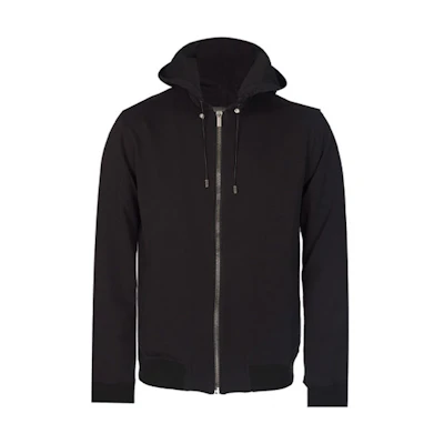 Versace Black Hoodie Jacket with Large Logo and Zipper A77265-A222613-A99C