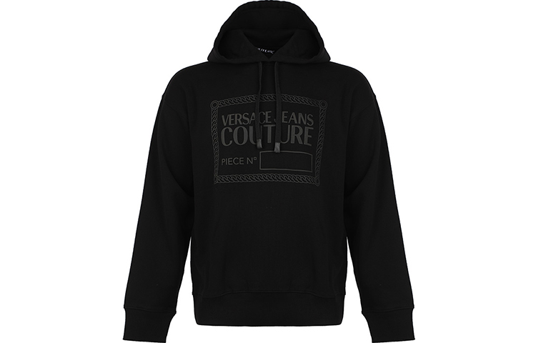 Versace Black Hoodie with Letter Print Pullover Design 71GAIT04-CF00T-899