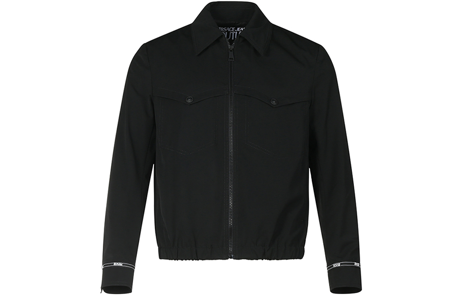 Versace Black Jacket with Chest Pocket and Turn-Down Collar 71GAQ702-N0012-899