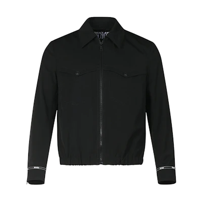 Versace Black Jacket with Chest Pocket and Turn-Down Collar 71GAQ702-N0012-899