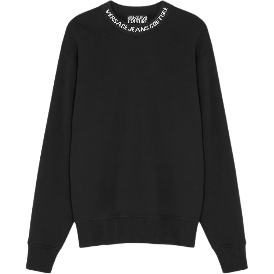Versace Black Jacquard Letter Logo Long Sleeve Sweatshirt E77GAI3R2-EF0002-E899