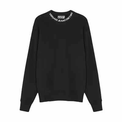 Versace Black Jacquard Letter Logo Long Sleeve Sweatshirt E77GAI3R2-EF0002-E899