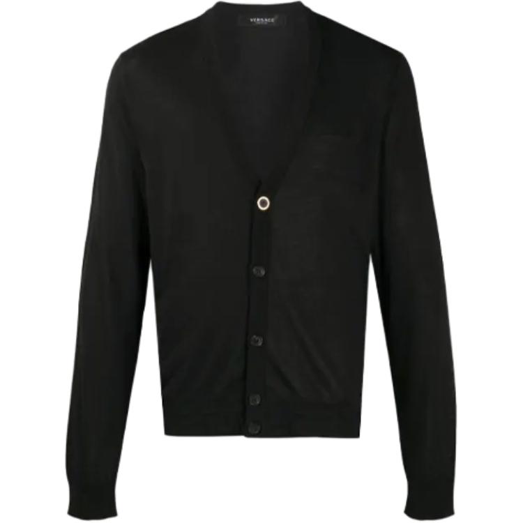 VERSACE Black Knit Cardigan Jacket A69781-A236099-A1008