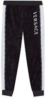 VERSACE Black Knit Joggers with Logo Design. A88744-A234742-A1008 VERSACE Black Knit Joggers with Logo Design. A88744-A234742-A1008