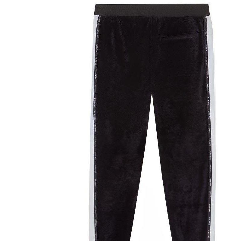 Sizing VERSACE 黑色针织标志设计休闲裤。 A88744-A234742-A1008