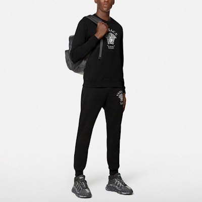 范思哲 黑色针织标志印花运动裤. A88745-A231242-A1008 Shop 范思哲 黑色针织标志印花运动裤. A88745-A231242-A1008