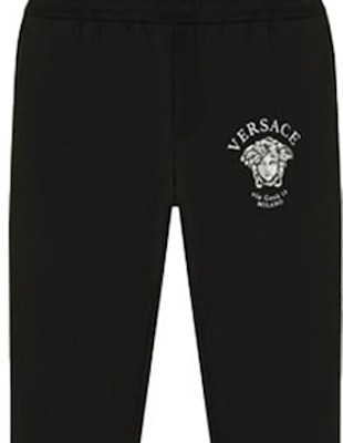 范思哲 黑色针织标志印花运动裤. A88745-A231242-A1008 Sizing 范思哲 黑色针织标志印花运动裤. A88745-A231242-A1008