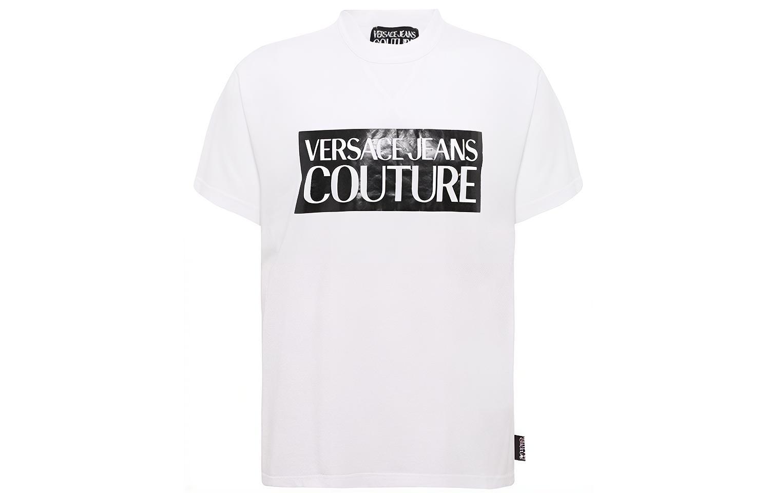 Order 范思哲 黑色字母印花 白色T恤 B3GVA7-VN30331-L02