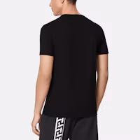 Purchase VERSACE 黑色字母Logo印花圓領T恤 1002428-1A01780-1B000