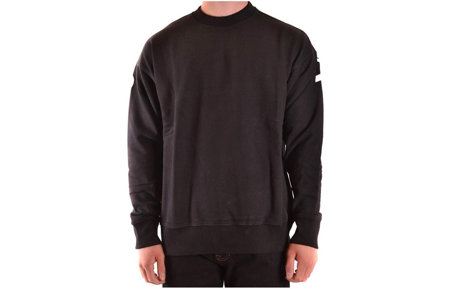 Versace Black Letter Print Crewneck Long-Sleeve Sweatshirt B7GVA733-13956-899