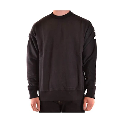 Versace Black Letter Print Crewneck Long-Sleeve Sweatshirt B7GVA733-13956-899