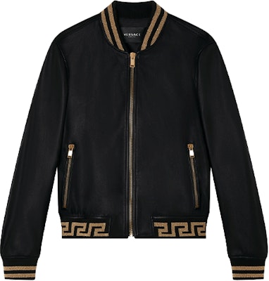 VERSACE 黑色字母拉鍊棒球領夾克 A81890-1L00176-2B150 Order VERSACE 黑色字母拉鍊棒球領夾克 A81890-1L00176-2B150