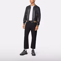 Lookbook VERSACE Black Letter Zip Baseball Collar Jacket A81890-1L00176-2B150