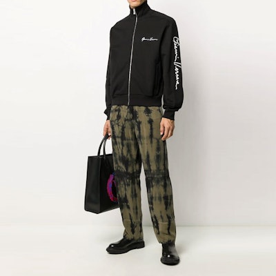 VERSACE Black Logo Embroidered Casual Long Sleeve Jacket A87479-A231242-A1008 Lookbook VERSACE Black Logo Embroidered Casual Long Sleeve Jacket A87479-A231242-A1008