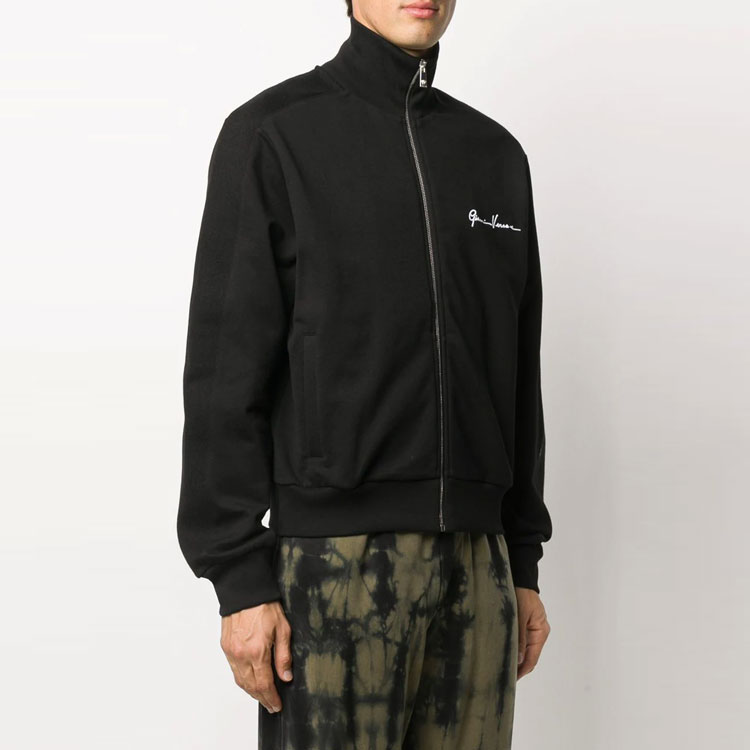 Purchase VERSACE Black Logo Embroidered Casual Long Sleeve Jacket A87479-A231242-A1008