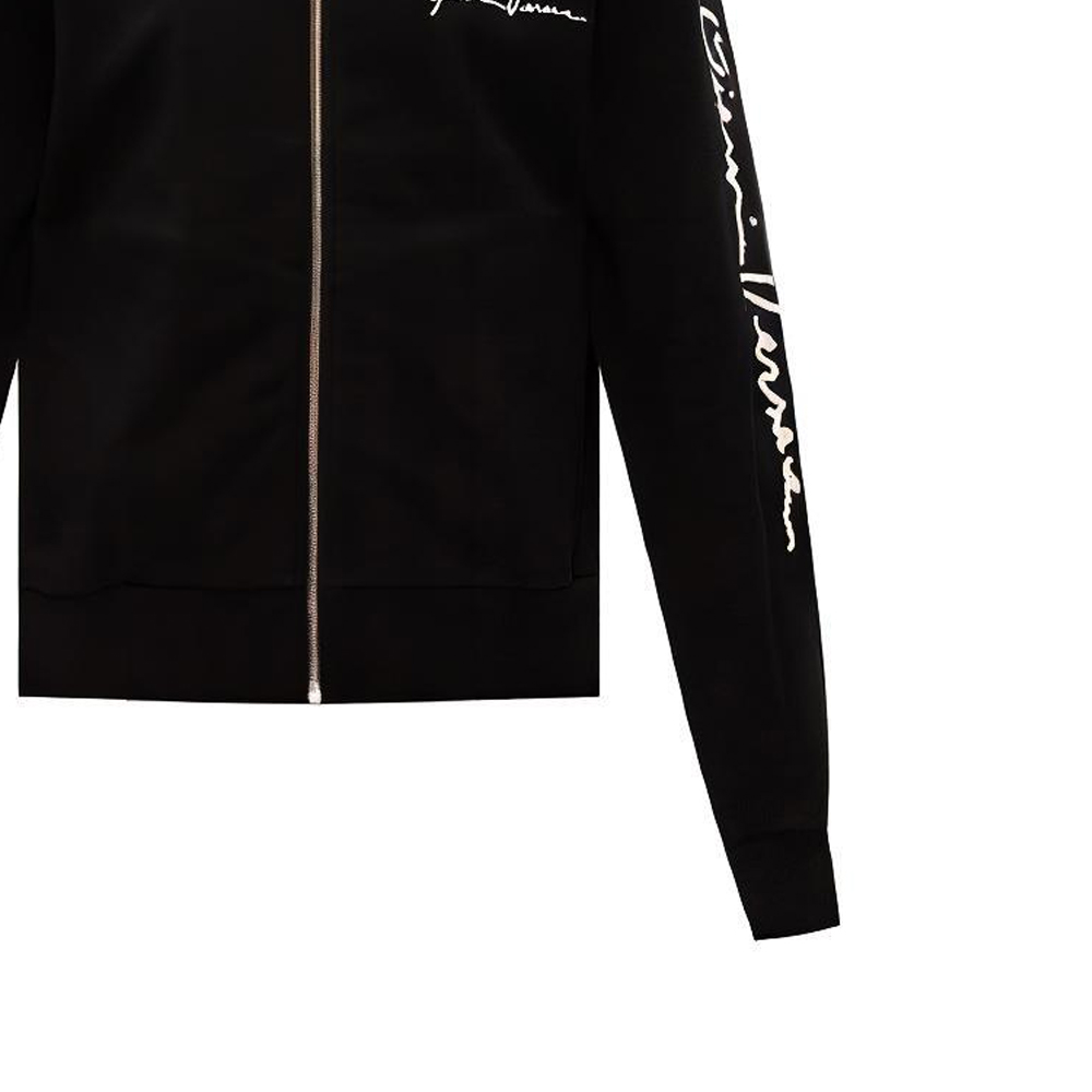 Sizing VERSACE Black Logo Embroidered Casual Long Sleeve Jacket A87479-A231242-A1008