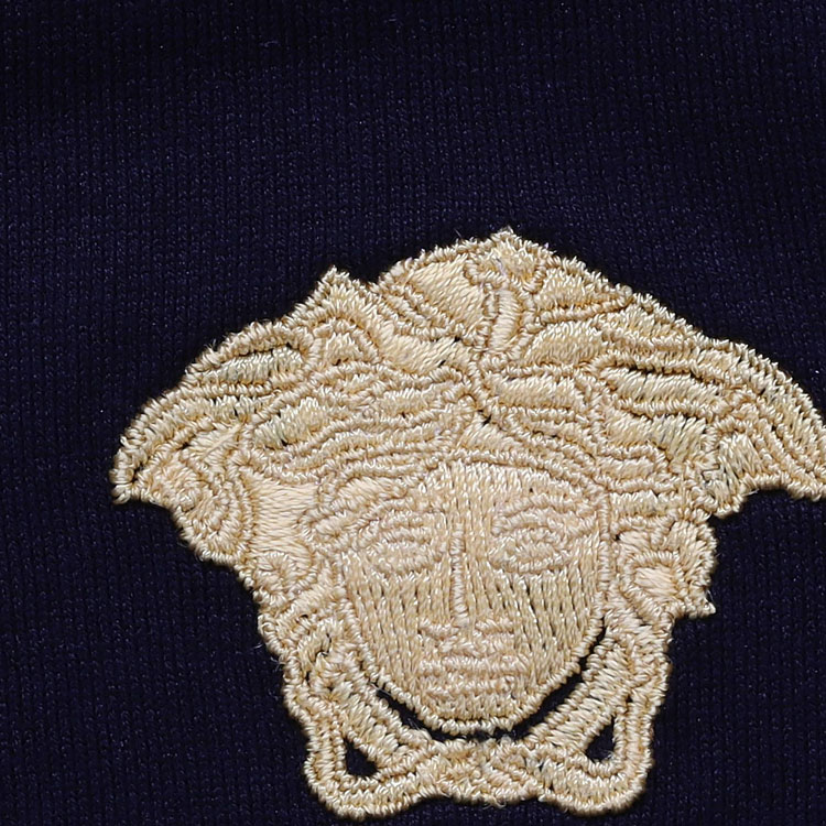 Sizing Versace 黑色刺繡Logo短袖圓領T恤 A89289-A228806-A1008