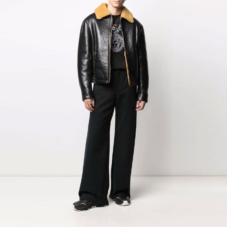 VERSACE Black Logo Embroidered Crewneck Short Sleeve Casual T-Shirt 1001280-1A00915-1B000 圖 3