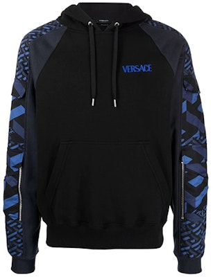 VERSACE 黑色刺繡標誌長袖連帽衫 1001788-1A01447-5U180 Order VERSACE 黑色刺繡標誌長袖連帽衫 1001788-1A01447-5U180