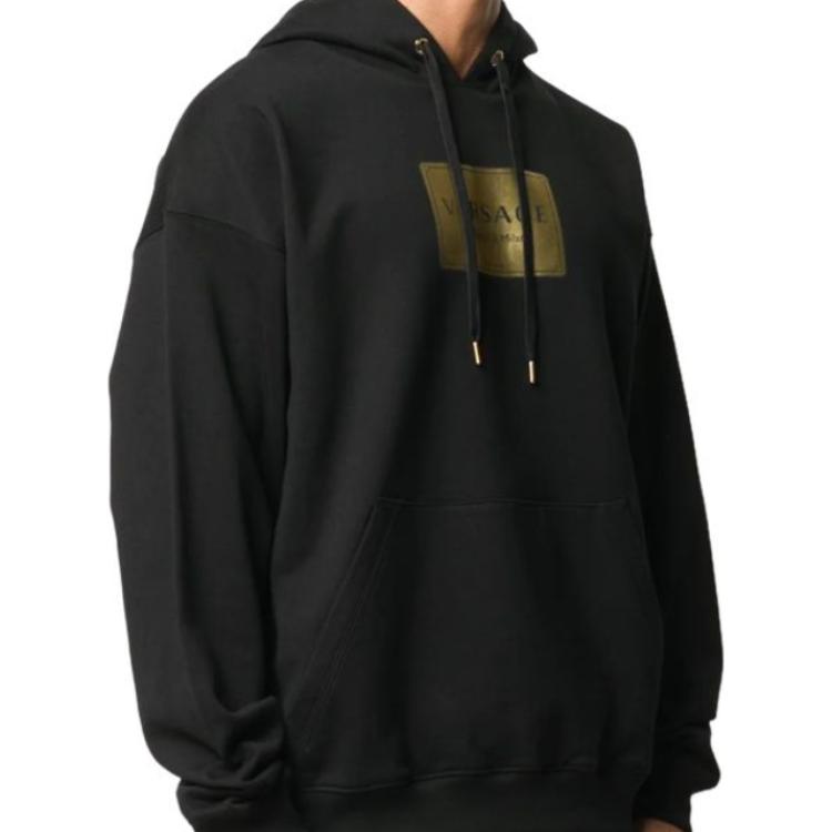 VERSACE Black Logo Fleece Lined Hoodie A87450-A232781-A1008 圖 4