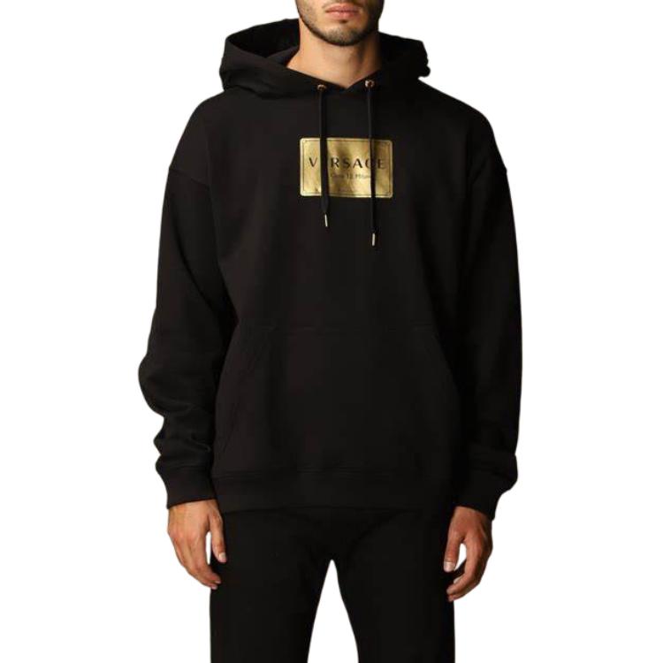 VERSACE Black Logo Fleece Lined Hoodie A87450-A232781-A1008 圖 5
