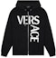 Buy VERSACE Black Logo Letter Printed Zip-Up Hoodie 1001083-1A00719-1B000