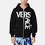 Lookbook VERSACE Black Logo Letter Printed Zip-Up Hoodie 1001083-1A00719-1B000