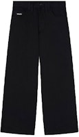 VERSACE Black Logo Patch Wide-Leg Relaxed Fit Casual Pants. 1001022-1A00703-1B000 VERSACE Black Logo Patch Wide-Leg Relaxed Fit Casual Pants. 1001022-1A00703-1B000