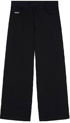VERSACE Black Logo Patch Wide-Leg Relaxed Fit Casual Pants. 1001022-1A00703-1B000 Buy VERSACE Black Logo Patch Wide-Leg Relaxed Fit Casual Pants. 1001022-1A00703-1B000