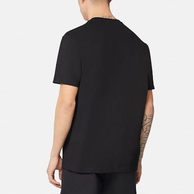 ヴェルサーチ ブラック ロゴ プリント クルーネック 半袖 Tシャツ 1001286-1A00919-1B000 Shop ヴェルサーチ ブラック ロゴ プリント クルーネック 半袖 Tシャツ 1001286-1A00919-1B000